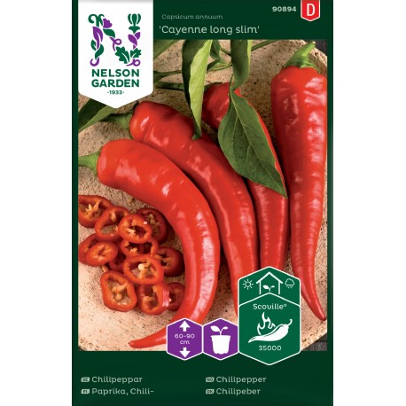 Chilipeppar 'Cayenne long slim' frö 1-pack